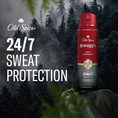 Old Spice Swagger being sprayed demonstrating fast application and freshness