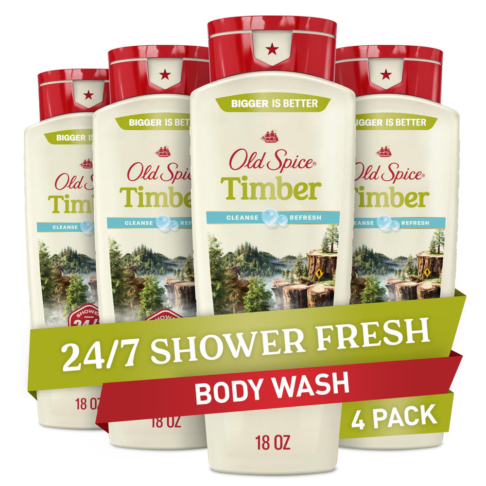 Old Spice Timber front packaging showing bottle and scent name for confident freshness