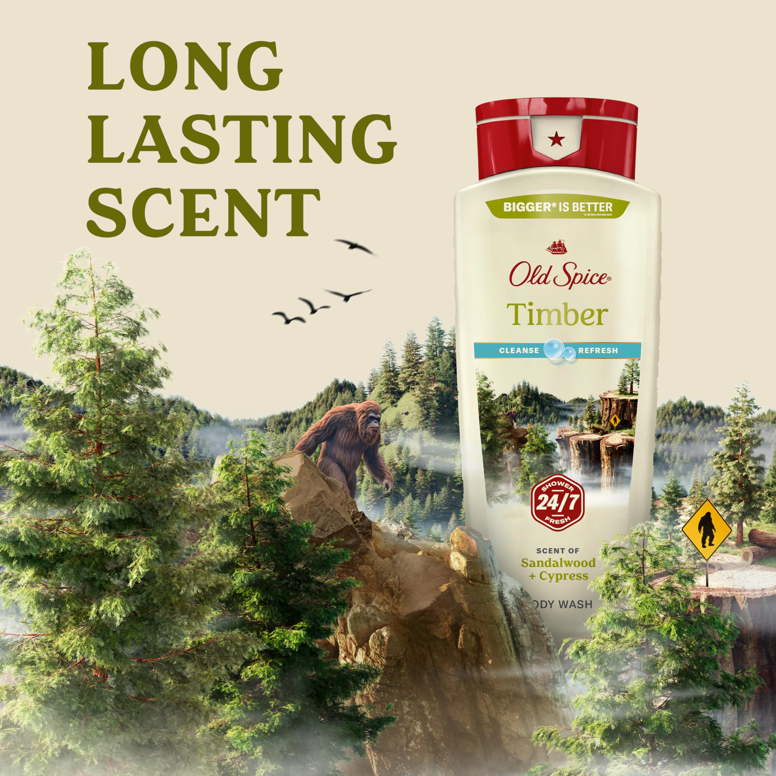 Old Spice Timber foam texture close-up showing rich lather for deep cleaning