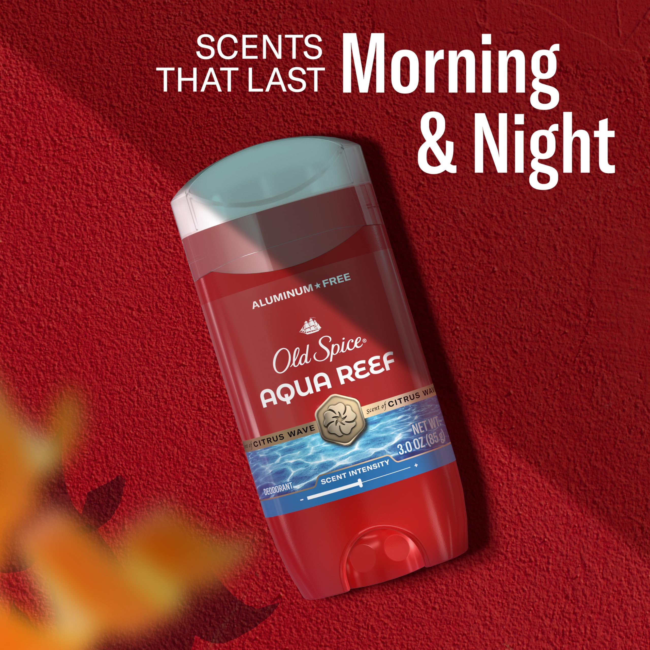 Detail of Old Spice stick base twist for smooth dispense control