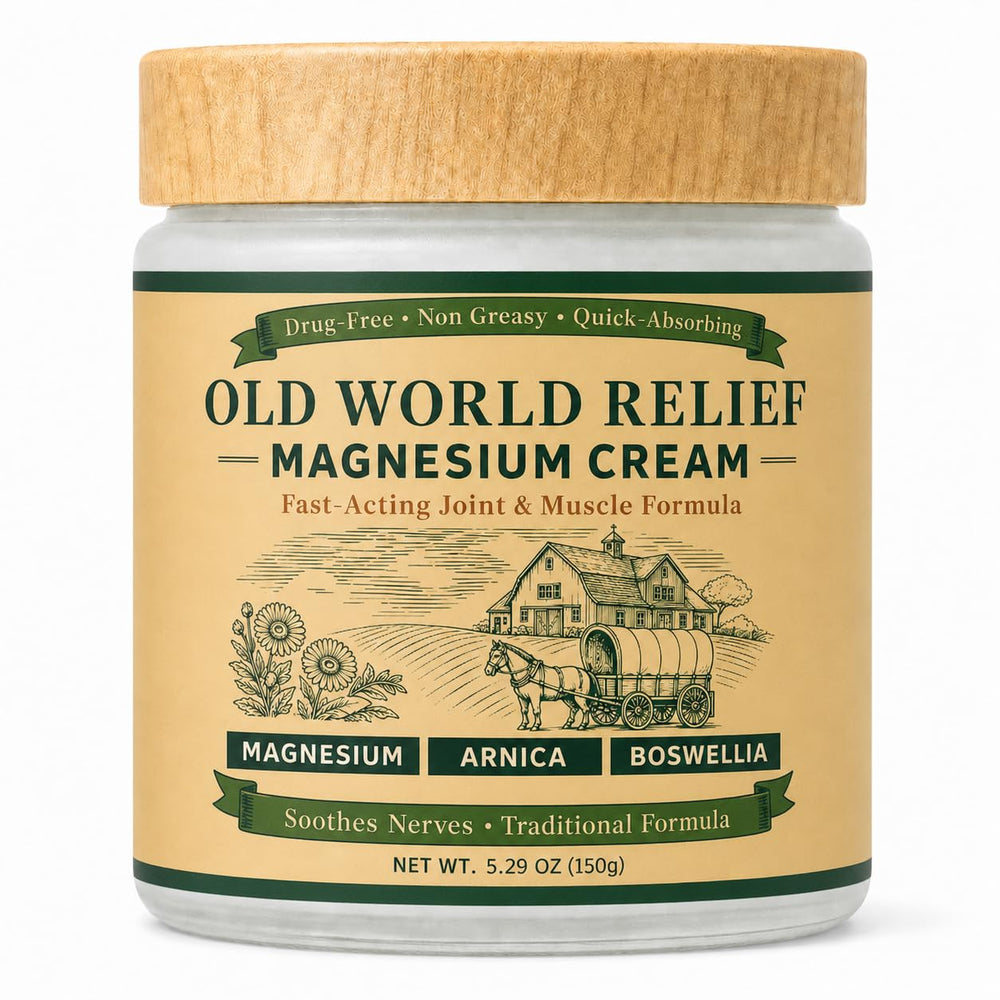 OLD WORLD RELIEF jar front label showing product name and size for clear identification