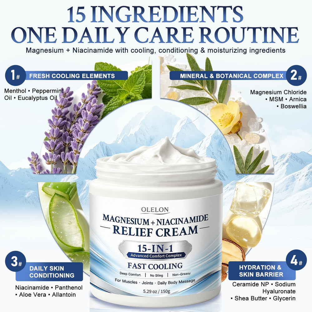 OLELON texture close-up demonstrating smooth, fast-absorbing cream