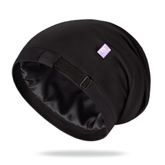 OLESILK front view black bonnet shows sleek protection and comfortable fit