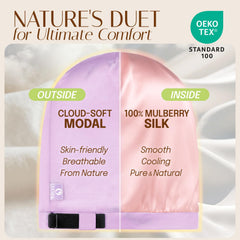 OLESILK silk lining close-up highlighting smooth anti-frizz benefit