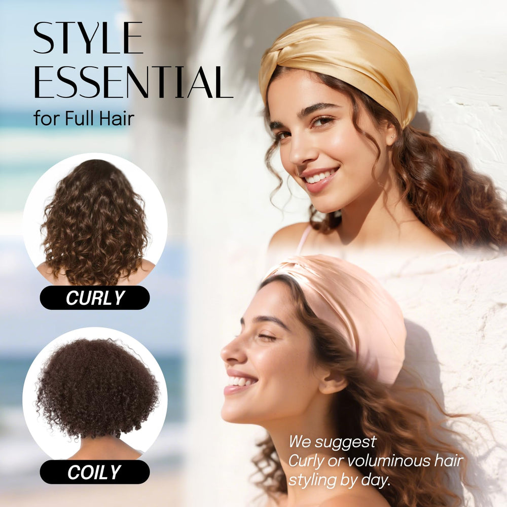 OLESILK bonnet held in hand to show size and scale for easy-wear benefit