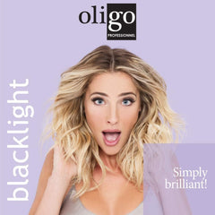 Oligo Professionnel Blacklight before and after reducing yellow tones