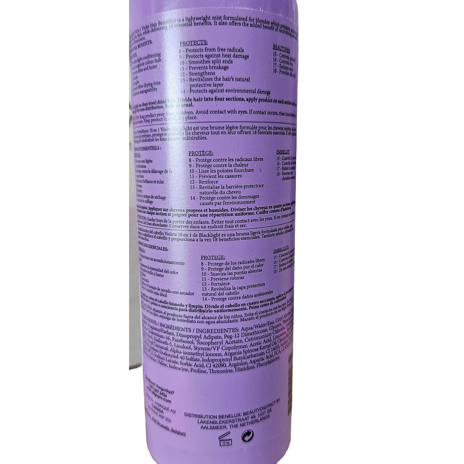 Oligo Professionnel Blacklight used by blonde woman for cooler tone