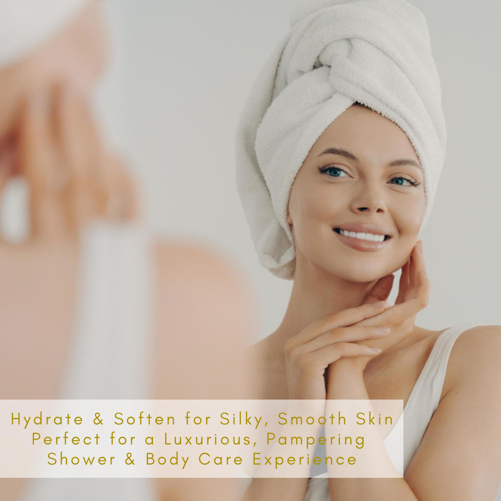 Olivia Care bottle in shower setting illustrating in-shower use option