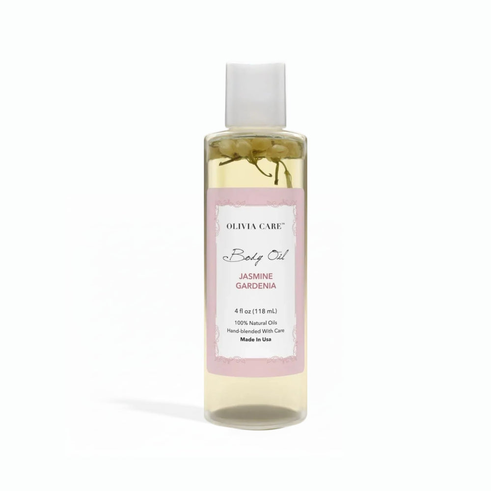 Olivia Care front bottle view showing 4 oz hydrating body oil