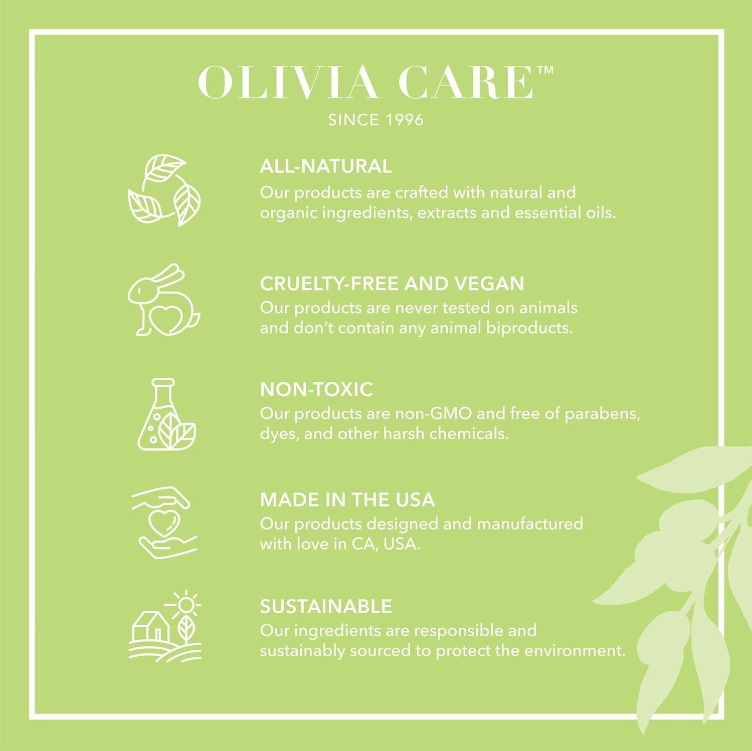 Olivia Care close-up lather on bar showing creamy foam and hydrating action