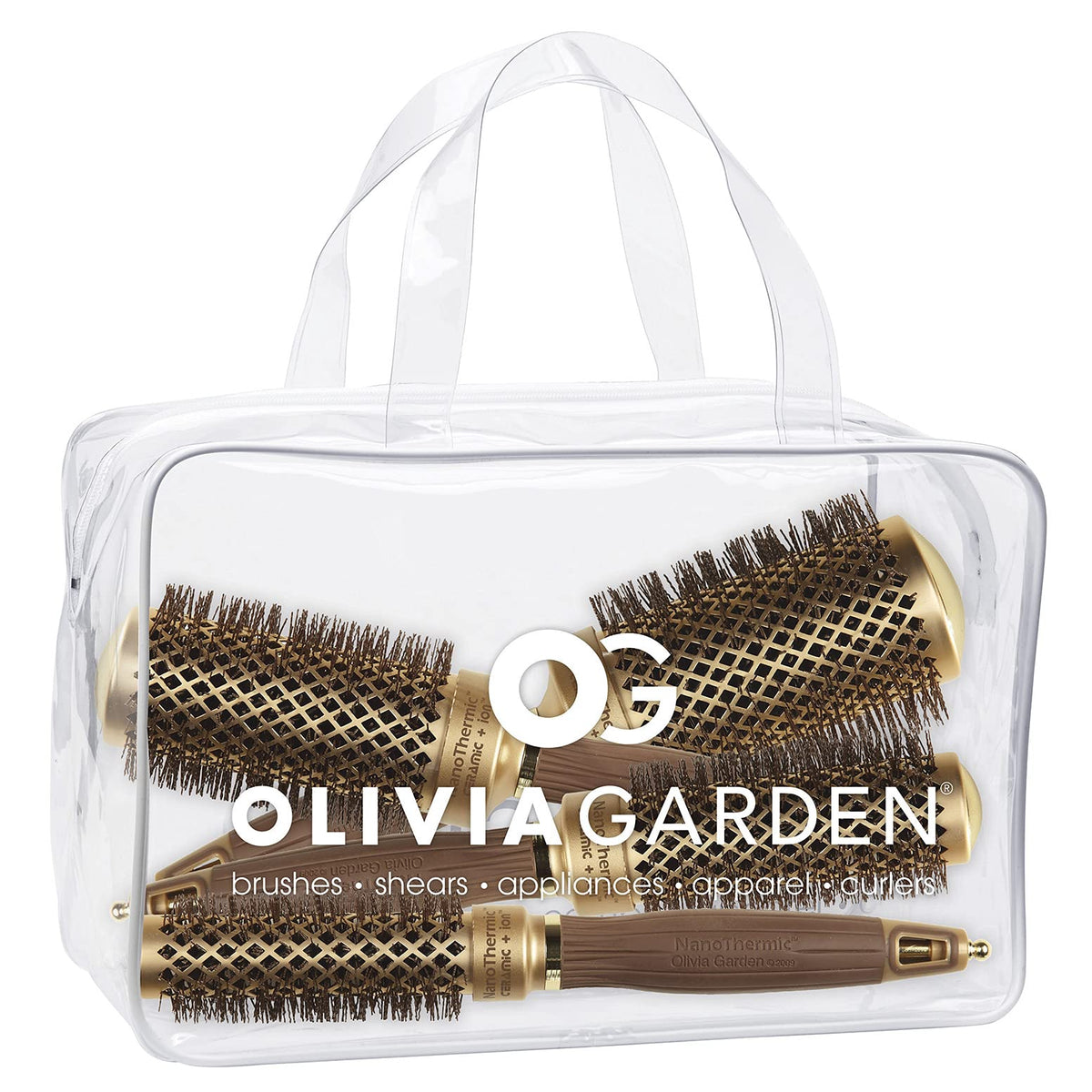 Olivia Garden front packaging showing the 4-piece set and professional styling benefits