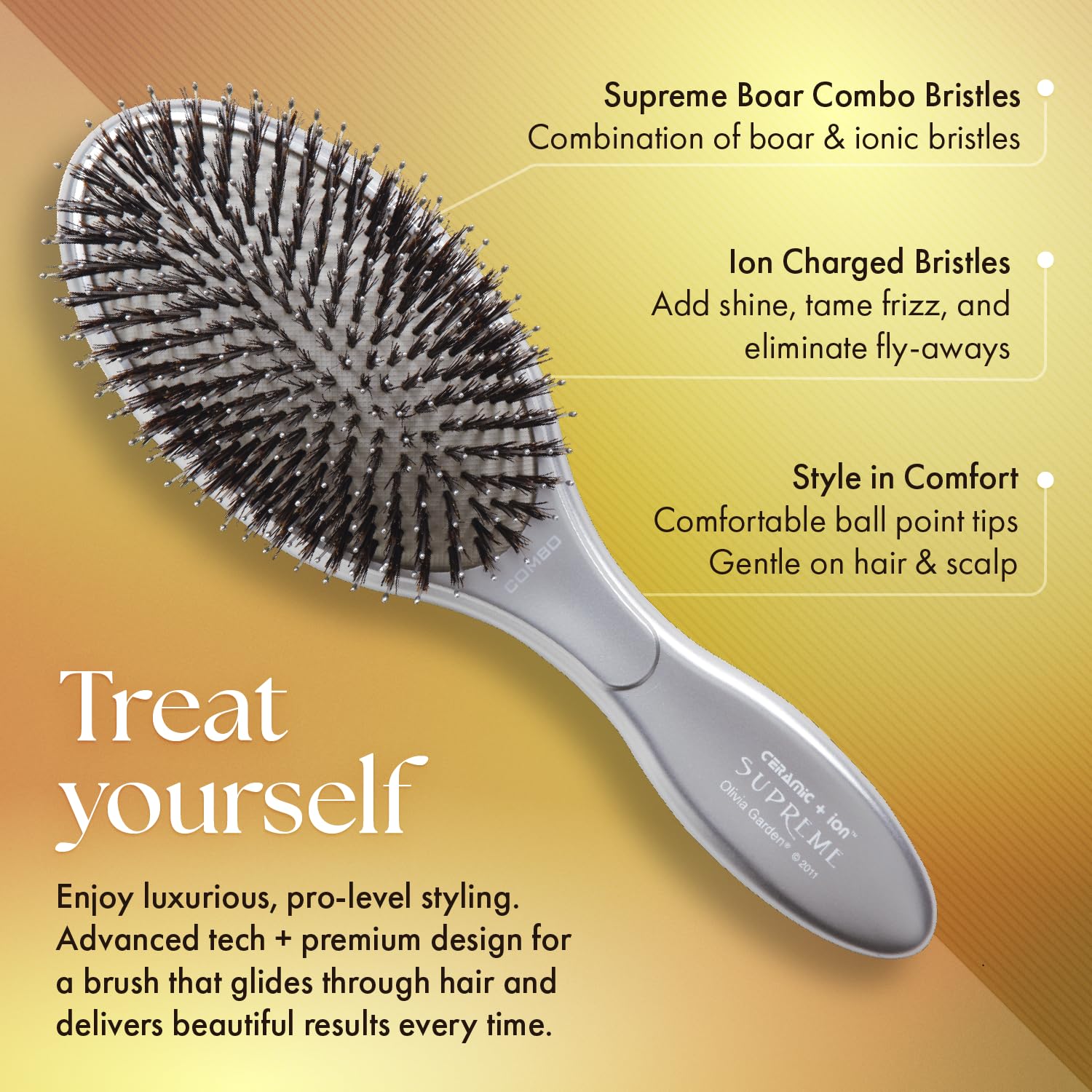 Olivia Garden detail of ionic bristles reducing static and frizz