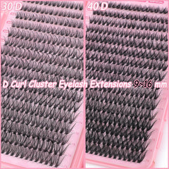 OLLAVO lashes applied on eye demonstrating lifted D curl for open-eye effect