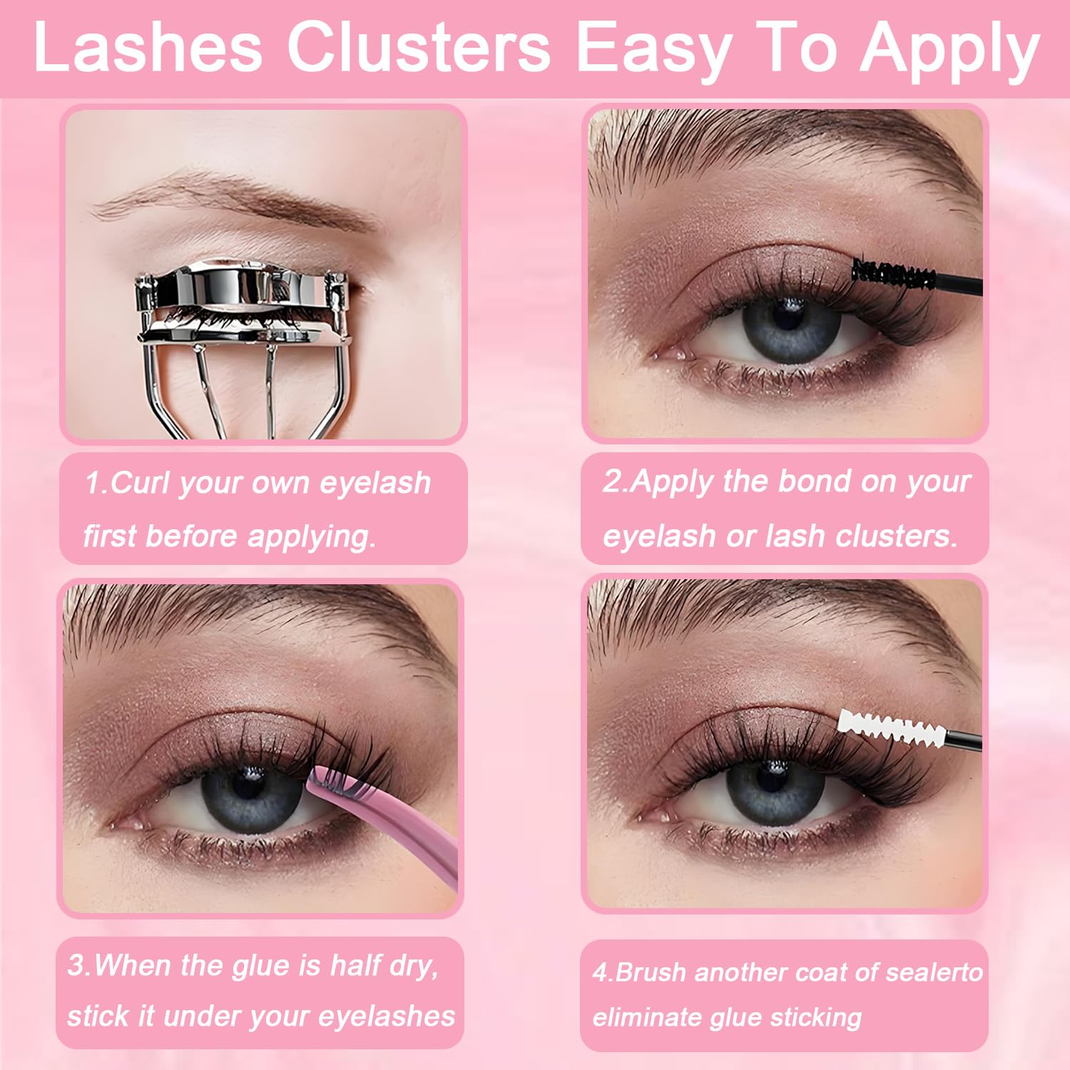 OLLAVO hand holding a cluster to show size and lightweight comfort on the eyelid