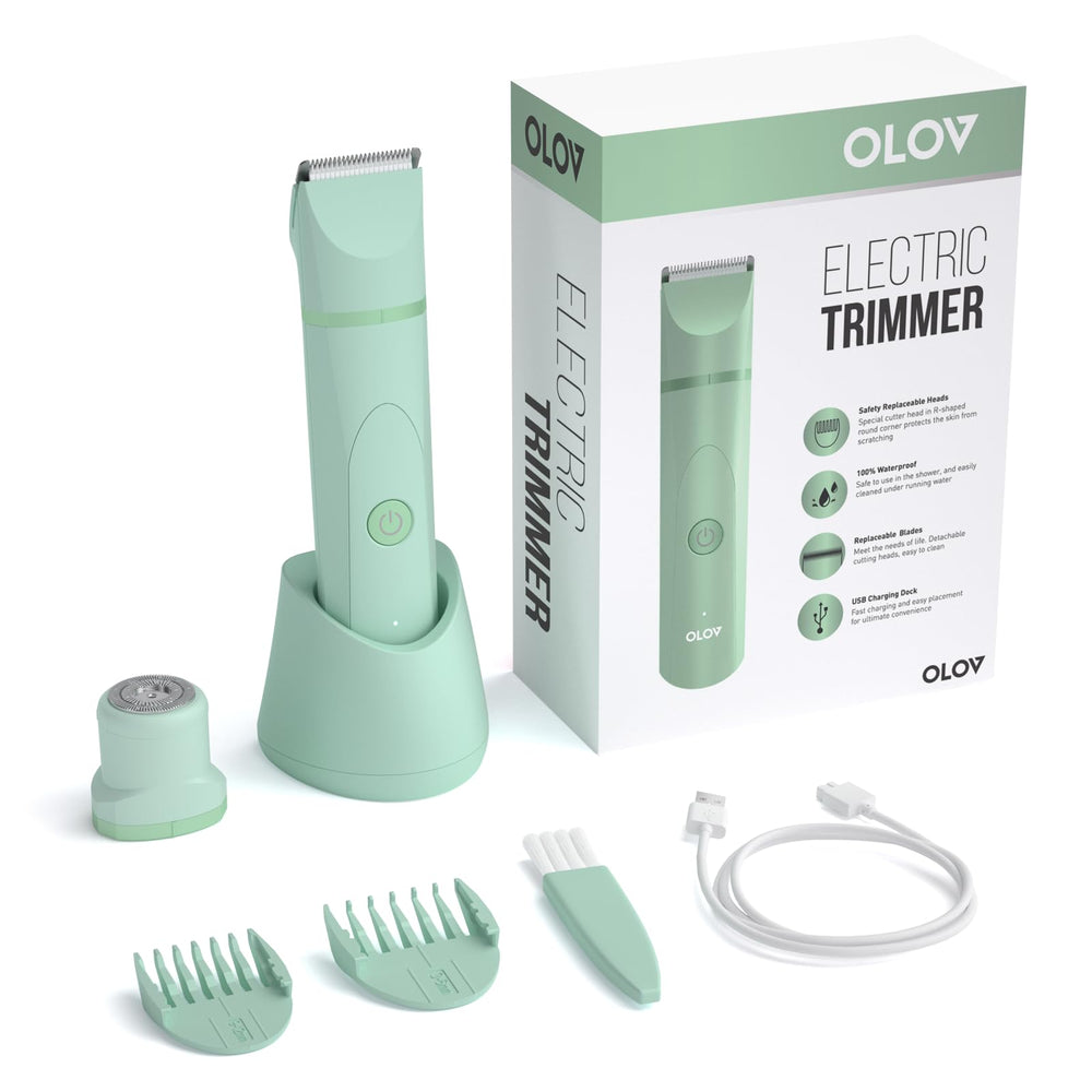 OLOV ceramic blade closeup highlighting smooth edge for tug-free, gentle trimming