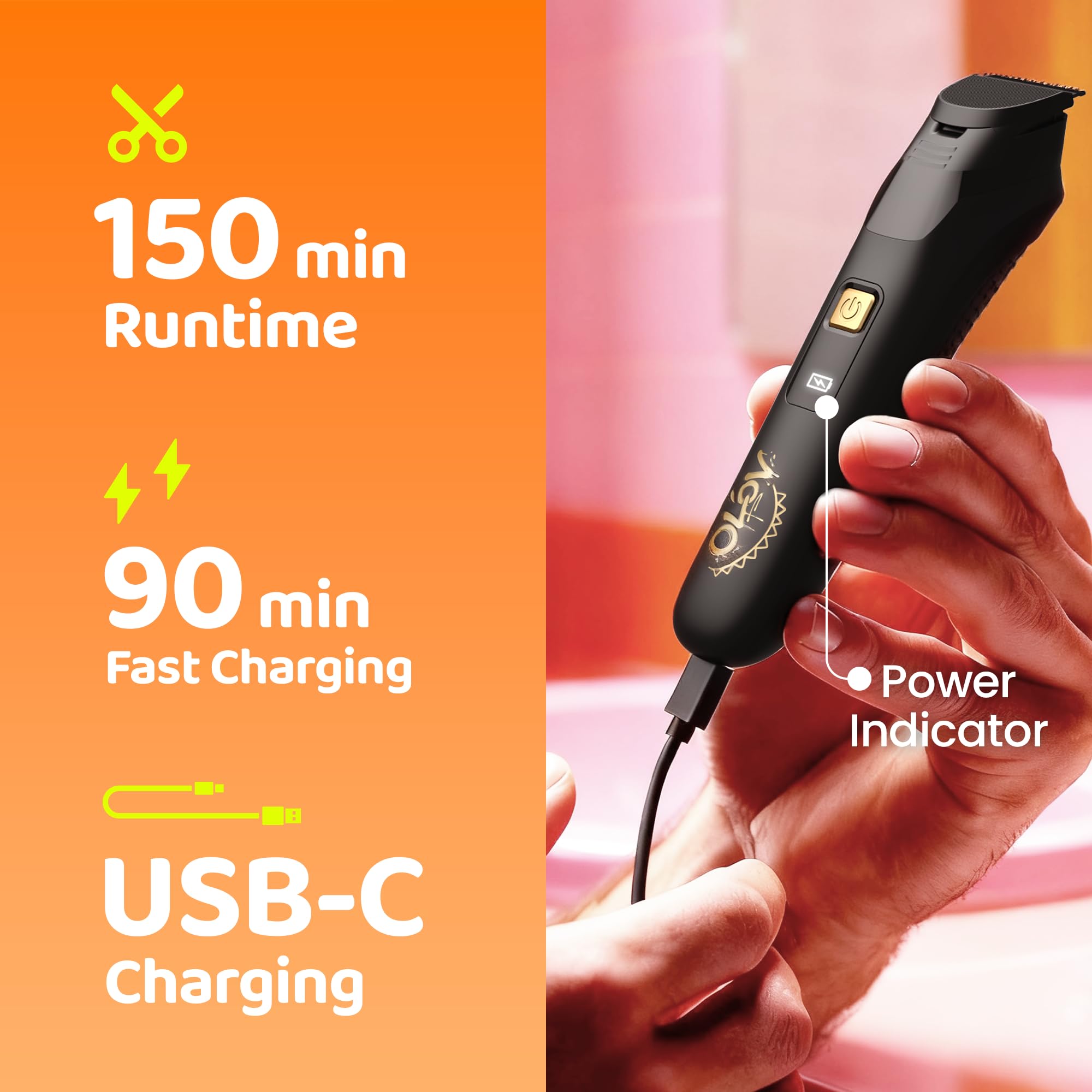 OLOV LITE LED battery indicator lit to show remaining runtime and charging status
