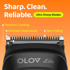 OLOV LITE with six guide combs displayed for accurate length control
