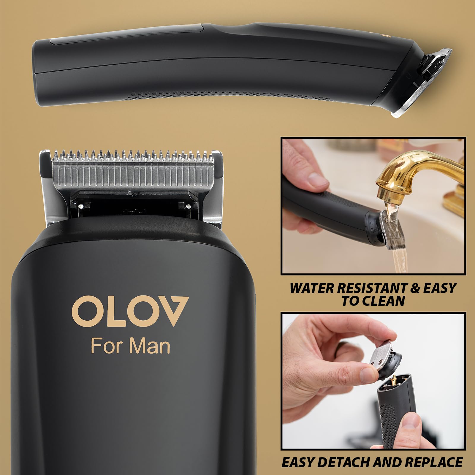 OLOV For Man nose and ear trimmer detail with rounded tips for safe trimming
