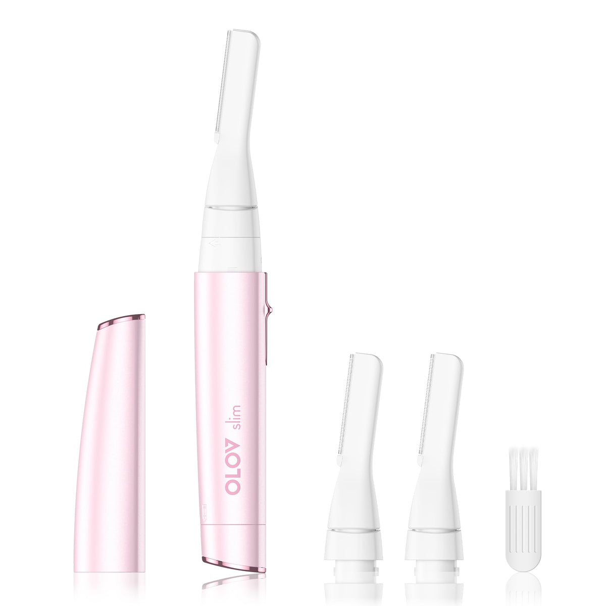 OLOV slim front view in pink showing compact design and easy grip