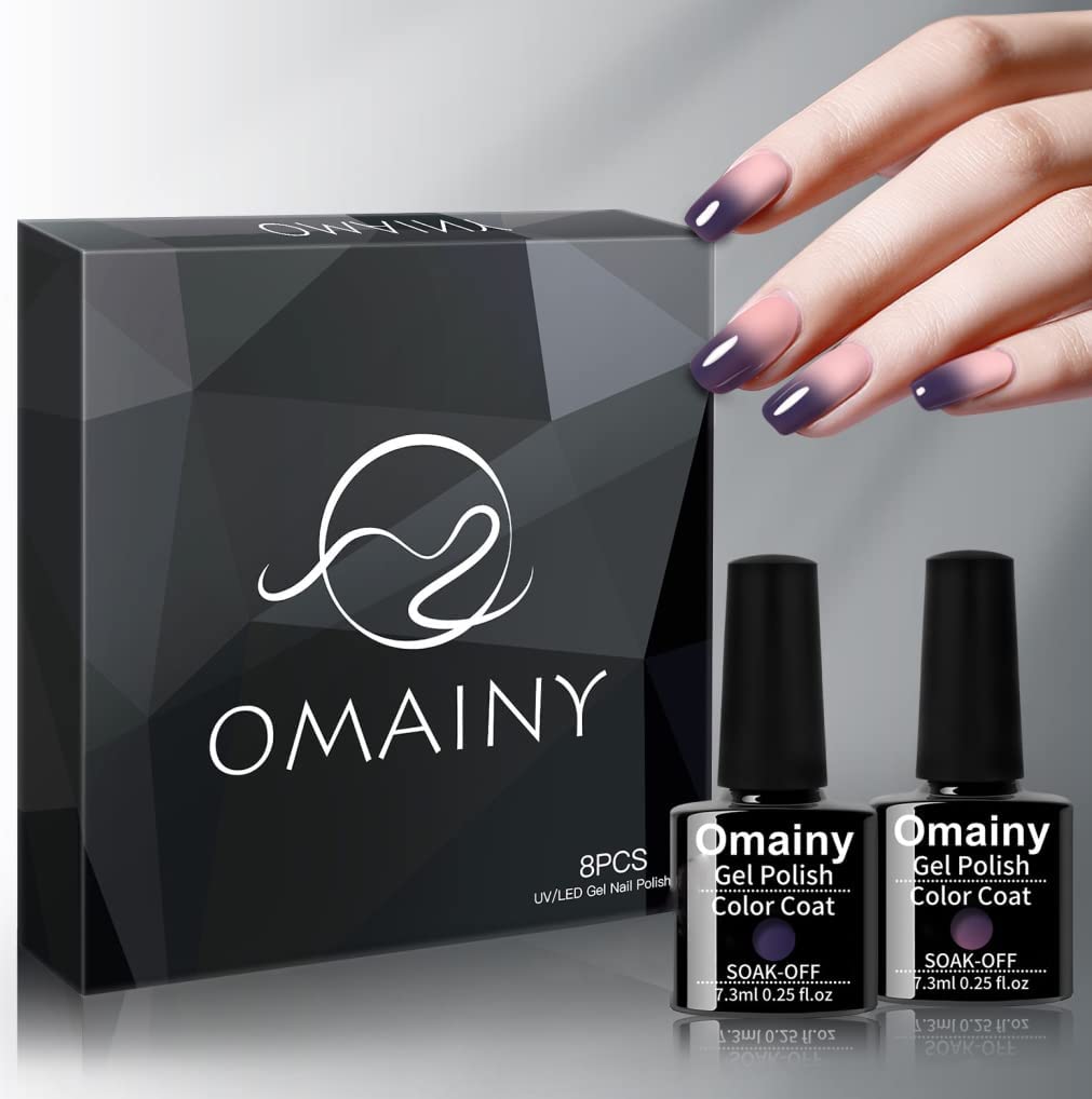 Omainy lifestyle image of ombré manicure on hands demonstrating wearable style benefit