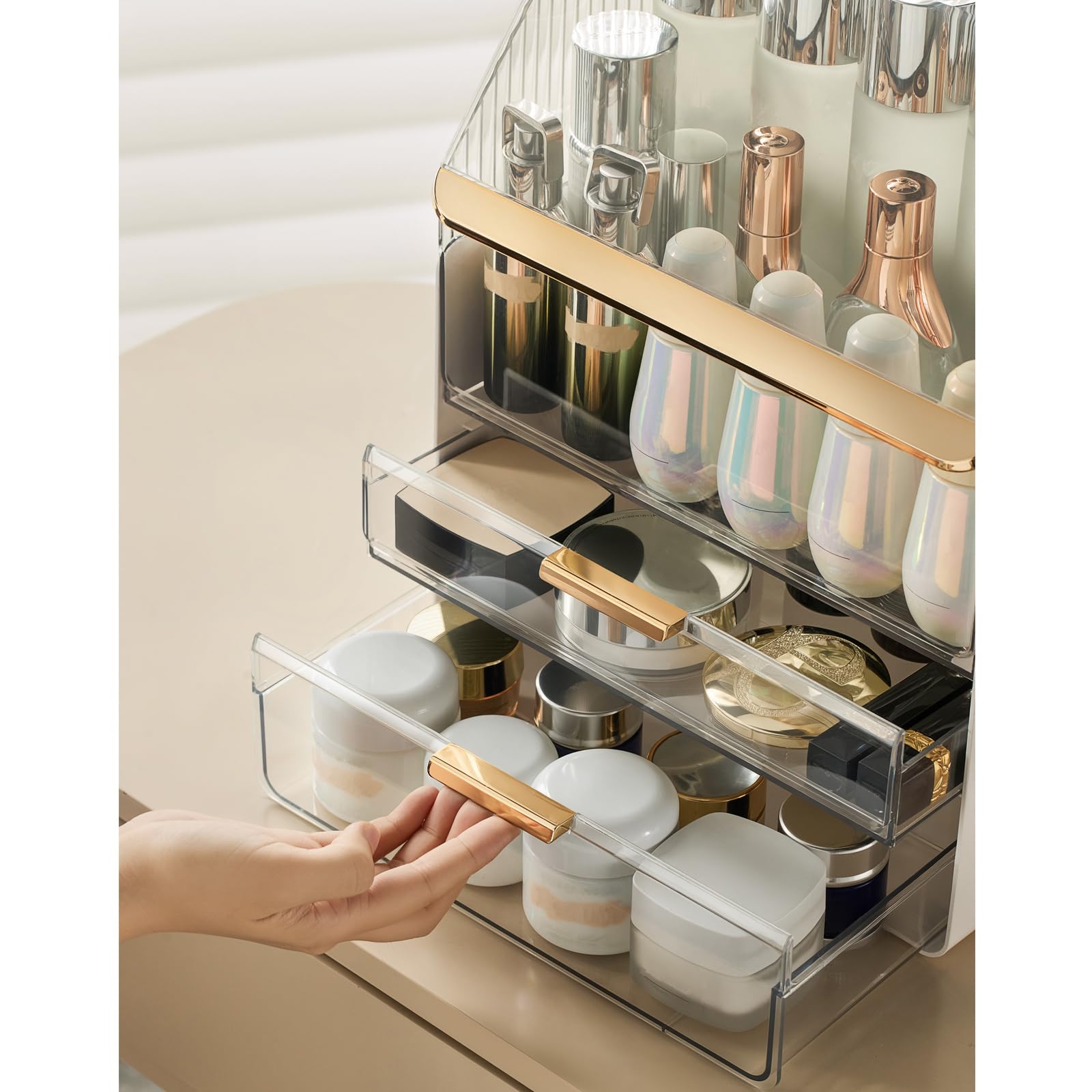 Omeily styled on bathroom vanity enhancing organization and aesthetic