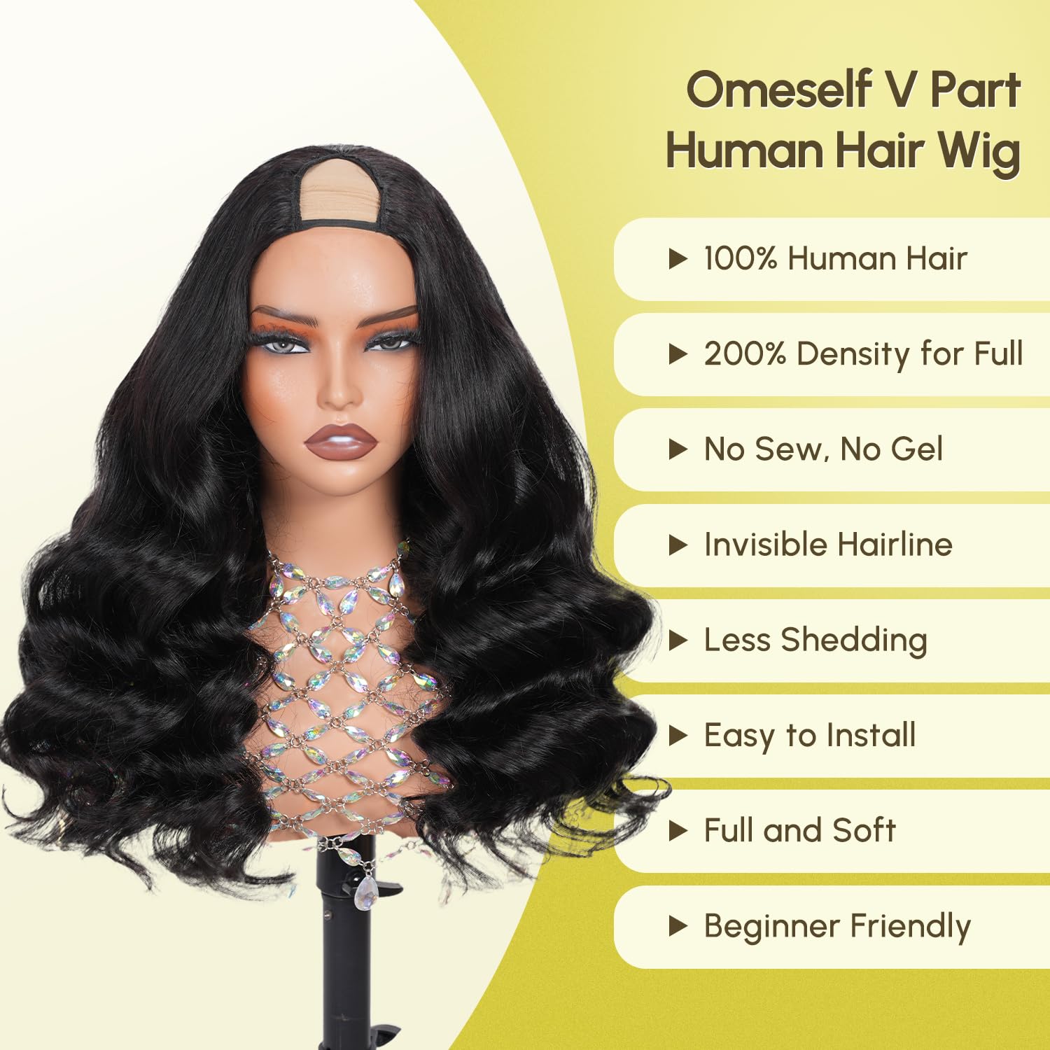 Omeself close-up of body wave texture for soft realistic movement