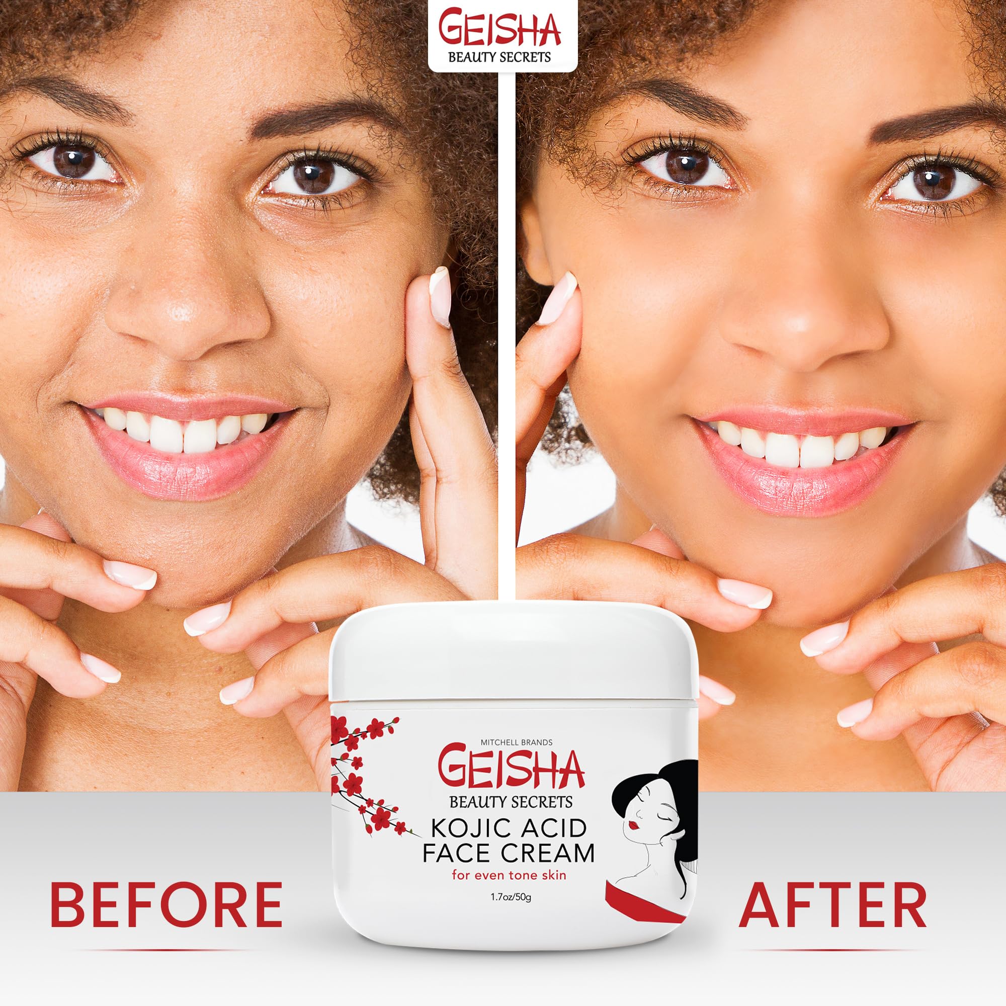 OMIC Geisha on bathroom vanity suggesting daily skincare routine