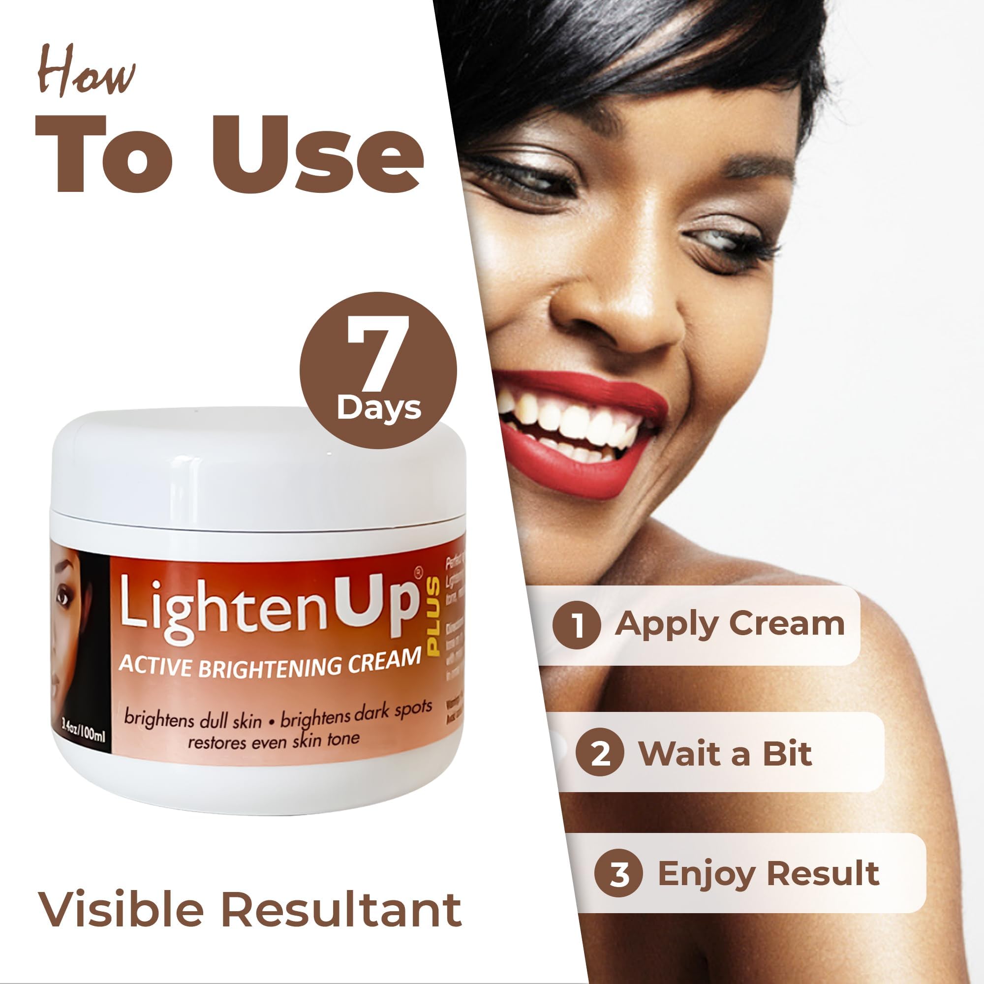 OMIC Lighten-Up cream applied on hand demonstrating easy spreadability benefit