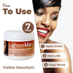 OMIC Lighten-Up cream applied on hand demonstrating easy spreadability benefit