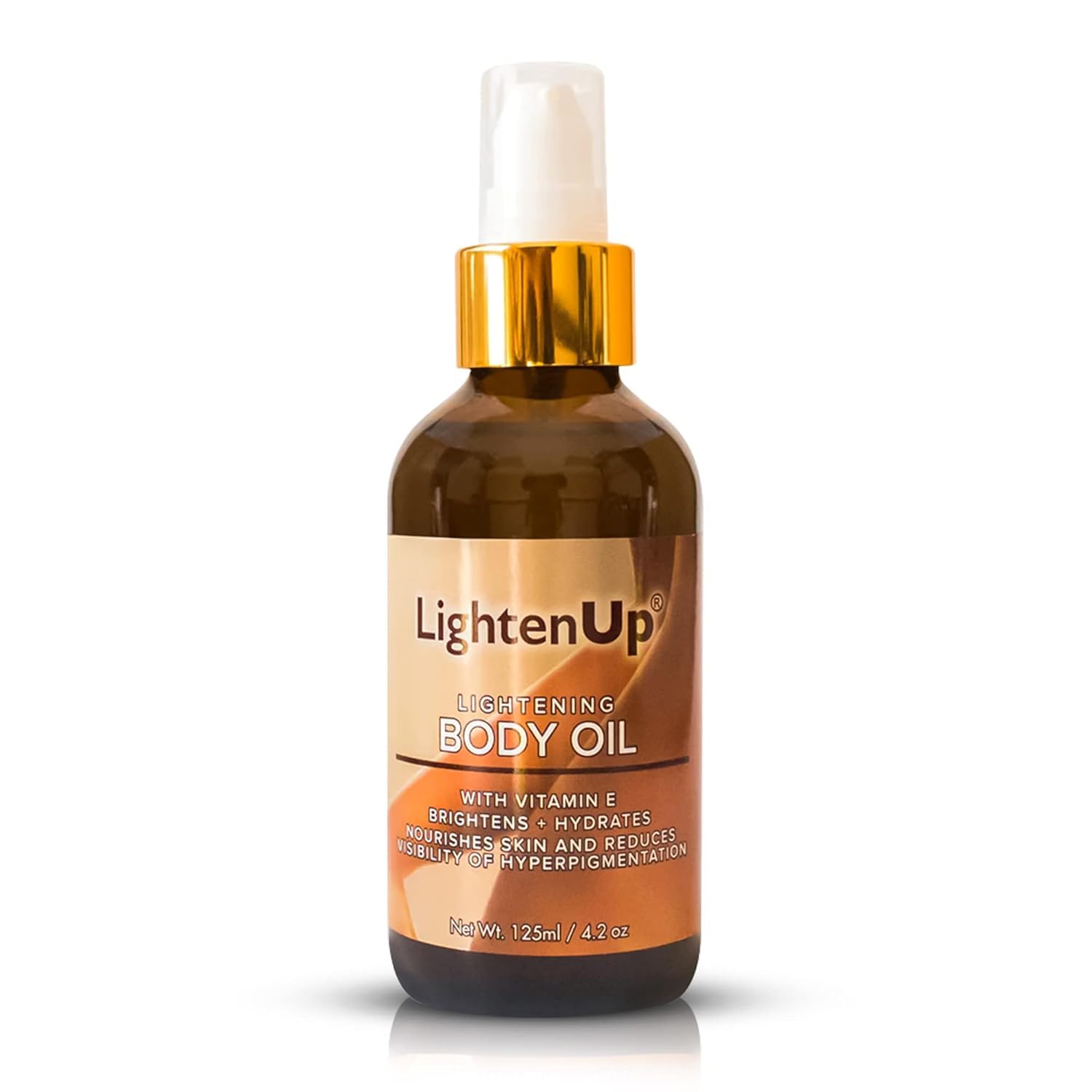 OMIC Lighten-Up front packaging showing bottle and label, promotes clear skin