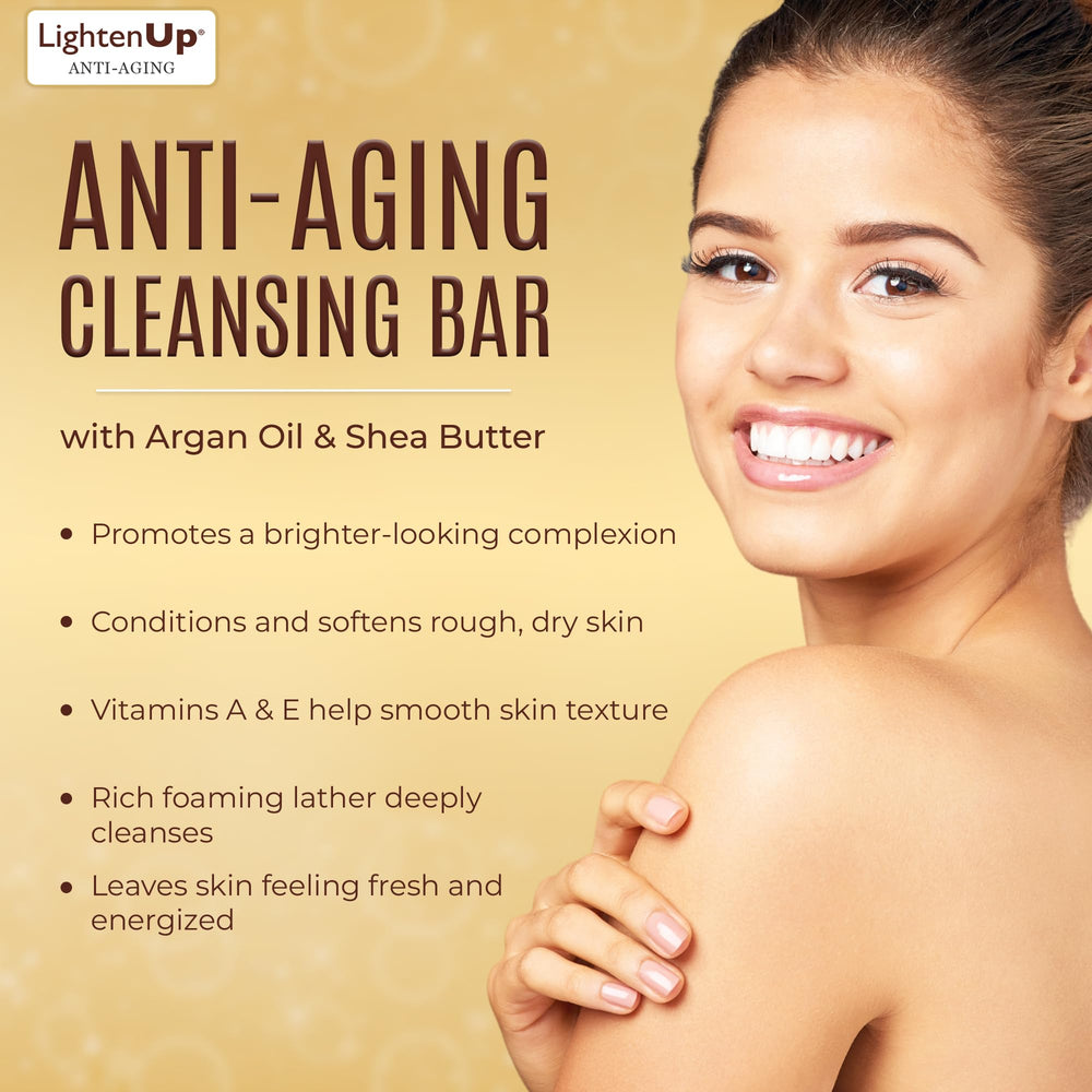 OMIC Lighten-Up shea and argan ingredients arranged to show nourishing oils