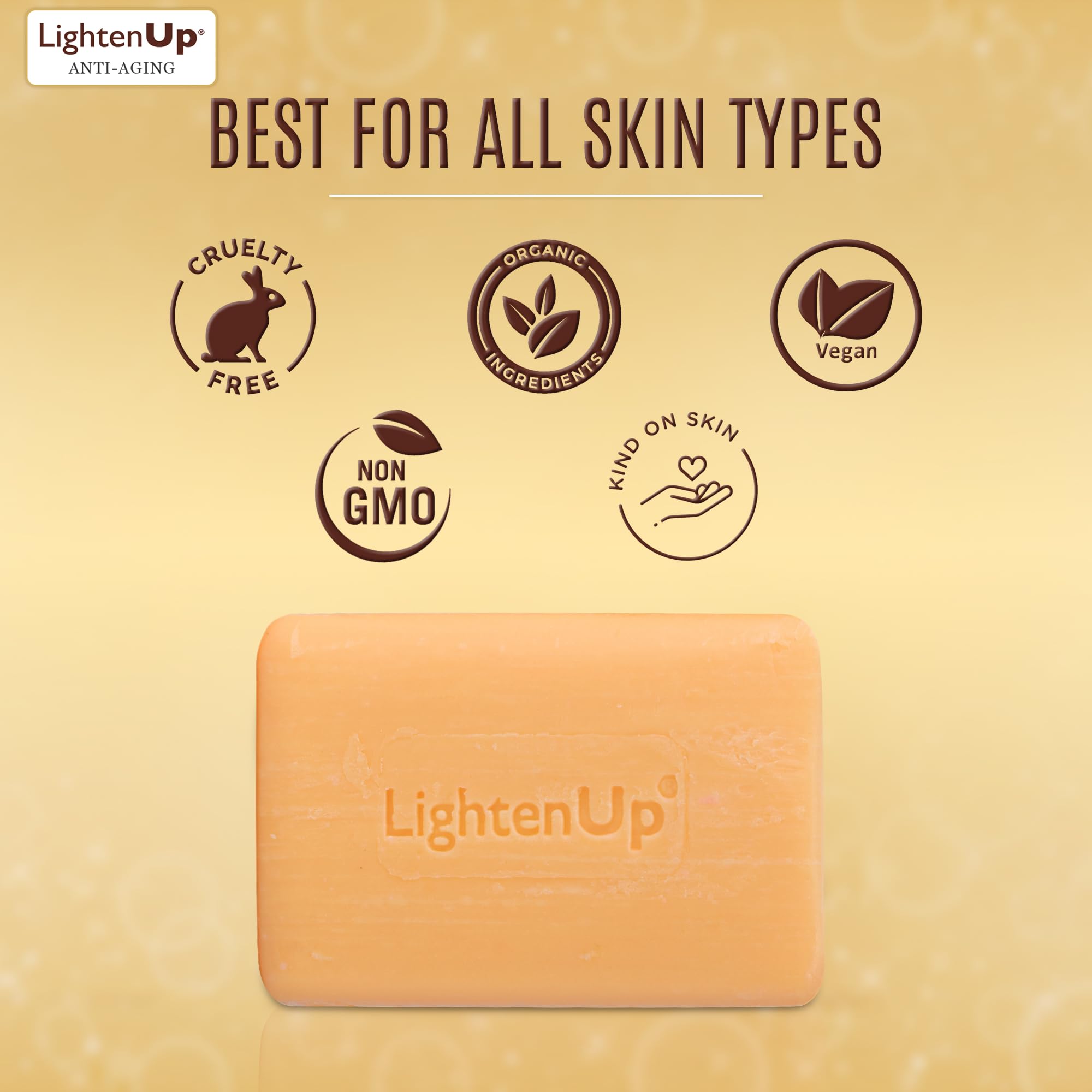 OMIC Lighten-Up label detail emphasizing vitamins A and E antioxidant support