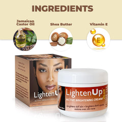 OMIC Lighten-Up cream texture close-up highlighting rich moisturizing benefit