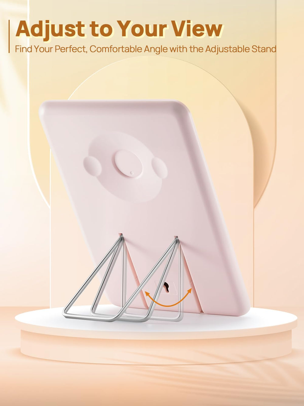 OMIRO pink mirror close-up of three magnetic points for attaching accessories and organizing tools