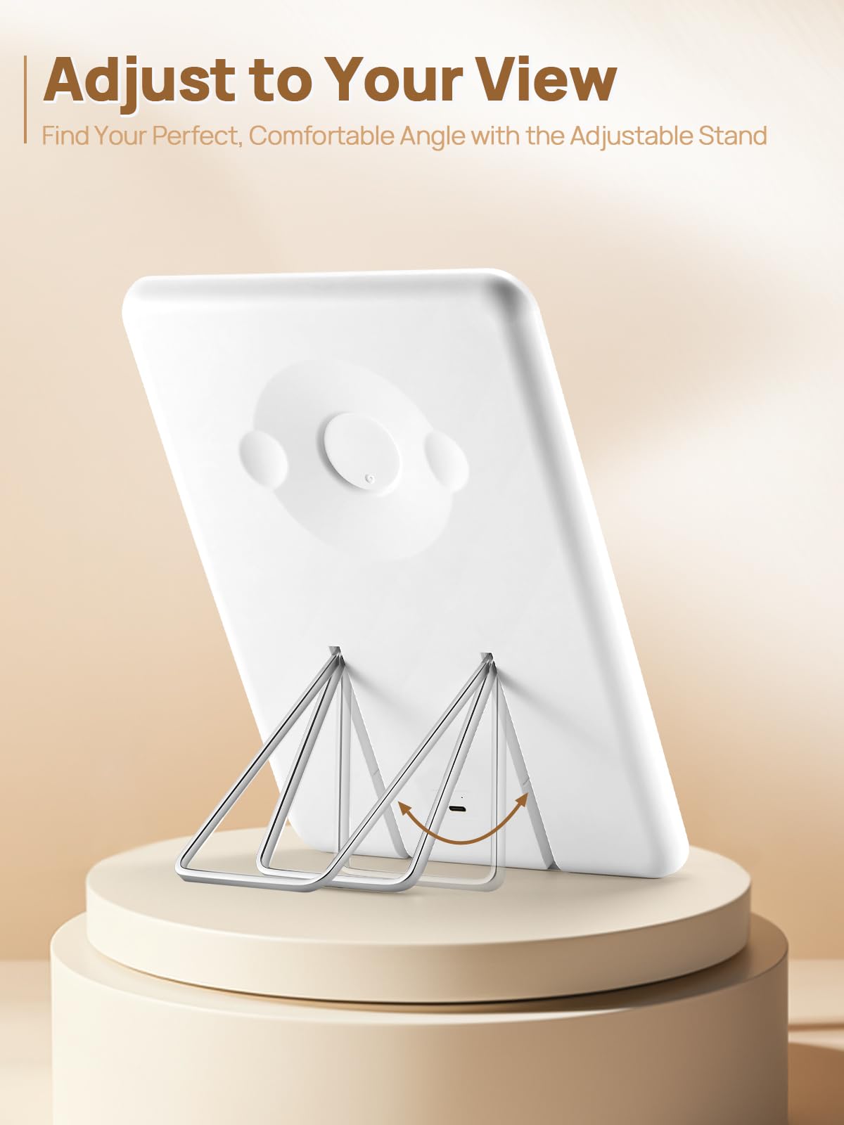 OMIRO mirror held in hand for size comparison showing portable travel benefit