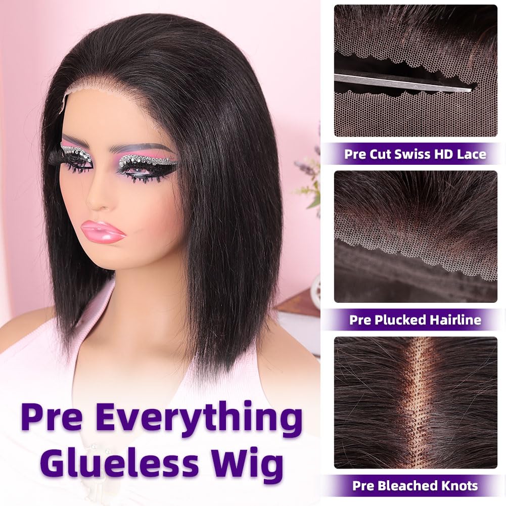 omswet close-up of HD lace and pre-bleached knots for realistic part