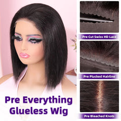 omswet close-up of HD lace and pre-bleached knots for realistic part