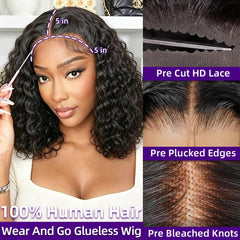 omswet closeup of 5x5 HD lace closure highlighting invisible parting benefit