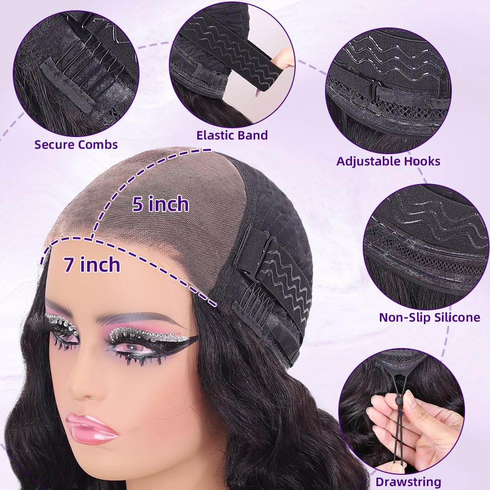 omswet pre-plucked hairline close-up showing natural edge with minimal prep