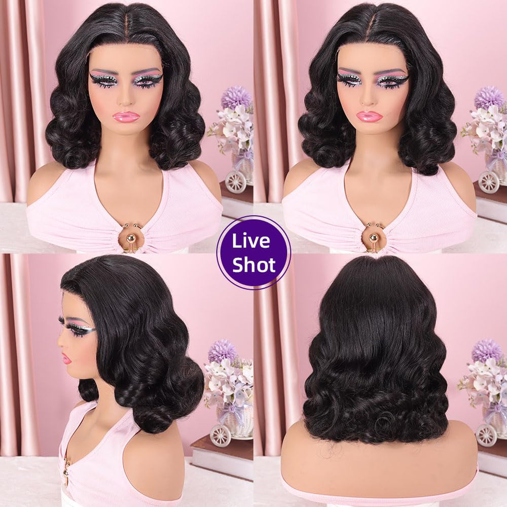 omswet side profile of black bob demonstrating full volume and polished finish