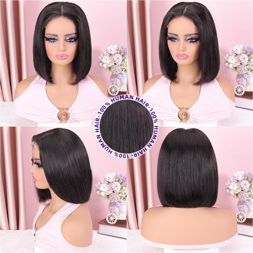 omswet side profile of short bob on mannequin showcasing natural shape