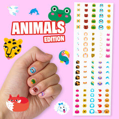 Omy close-up of sticker sheet, colorful designs that spark creativity