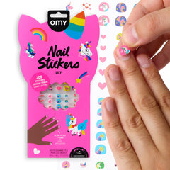 Omy front packaging view showing 200 stickers and playful unicorn art for easy selection