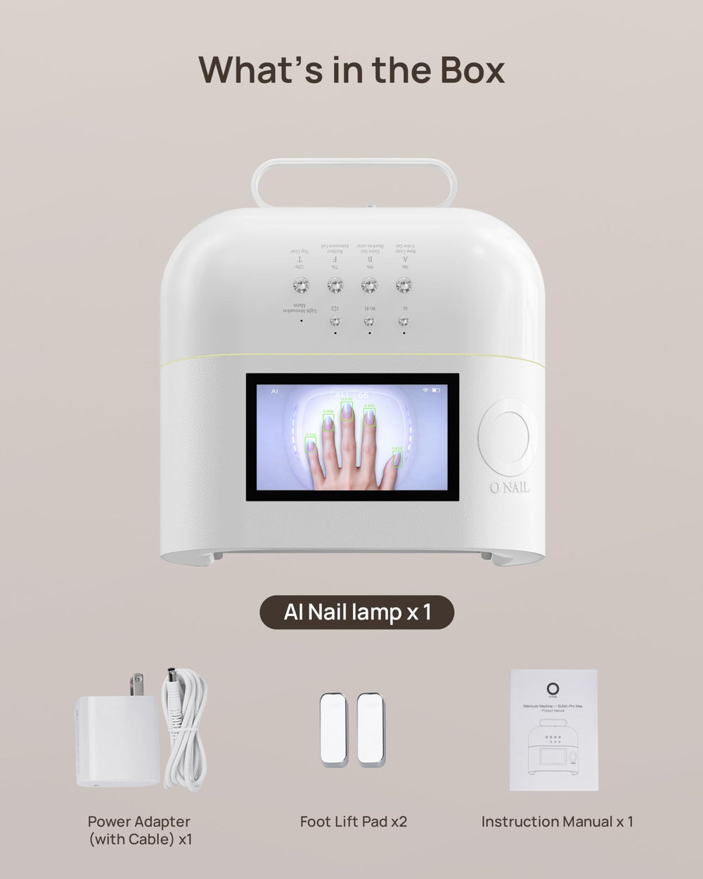 O NAIL scale comparison with hand showing size and comfortable finger placement
