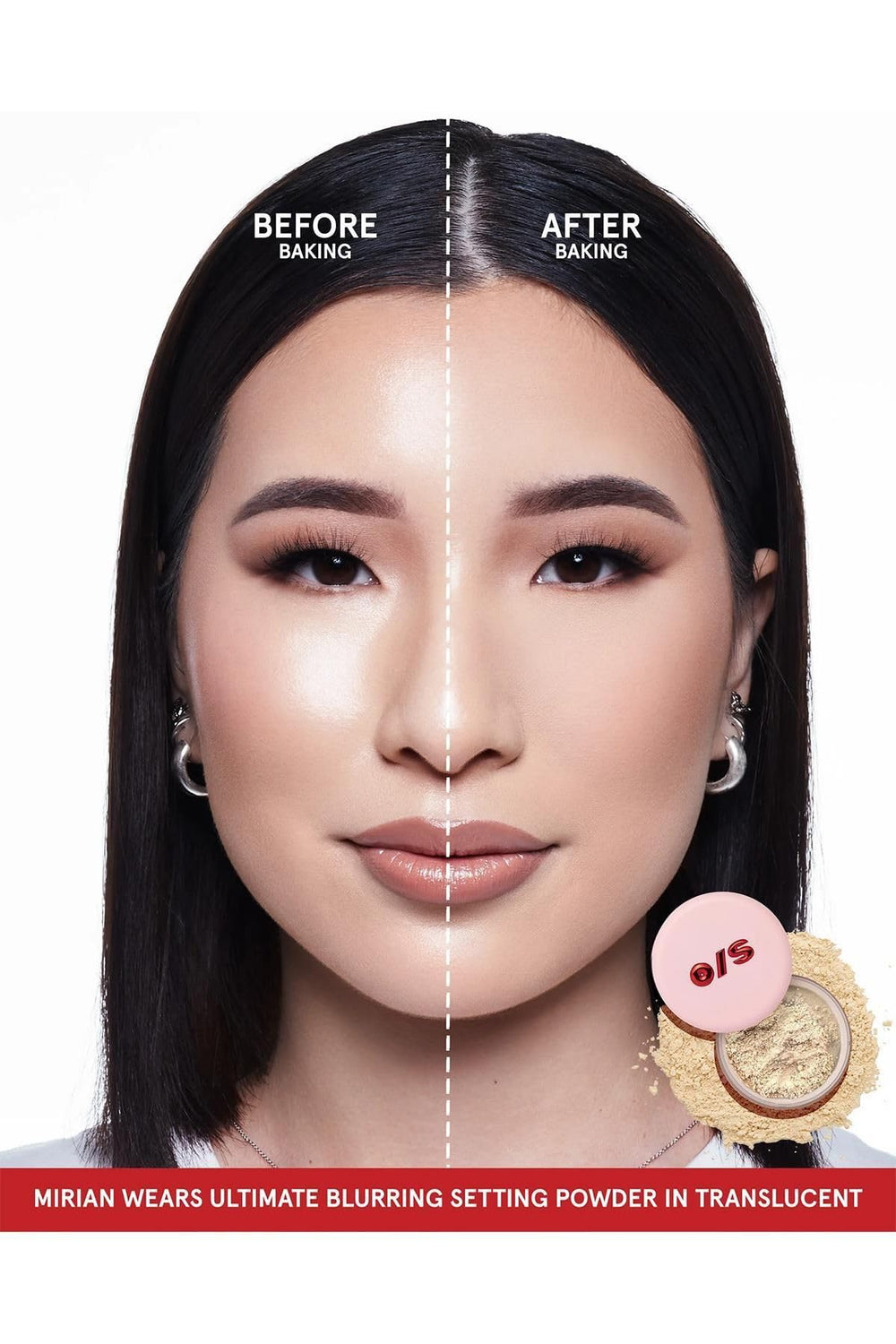 One Size jar open top view revealing finely milled powder for smooth application