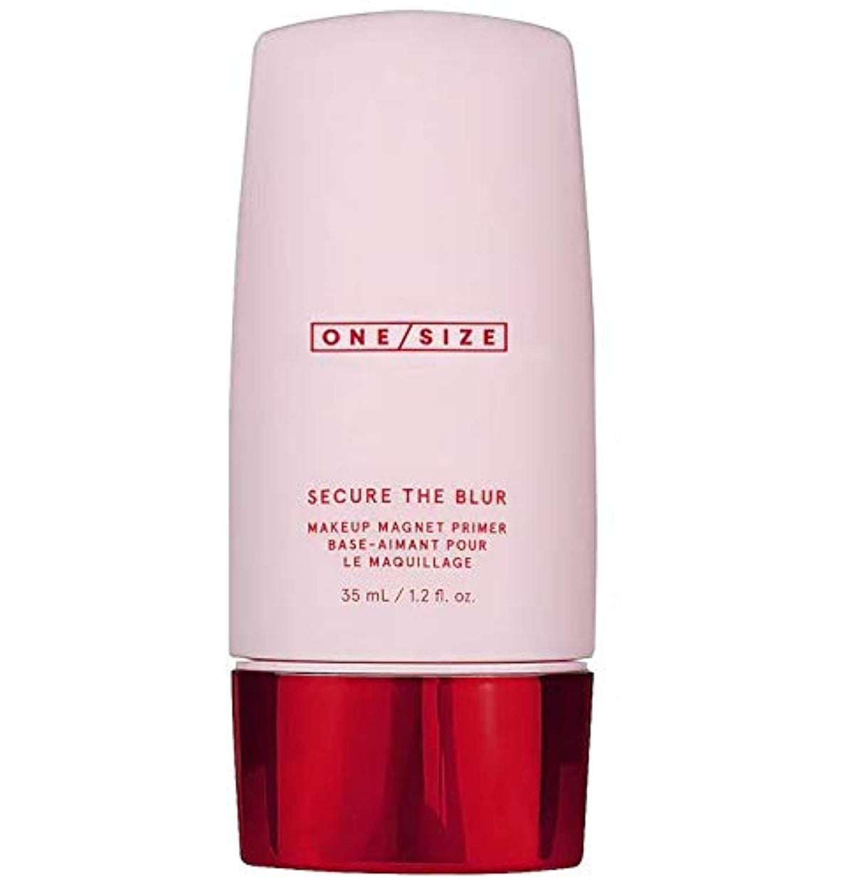 One Size primer front bottle showing packaging and 35ml size for easy identification