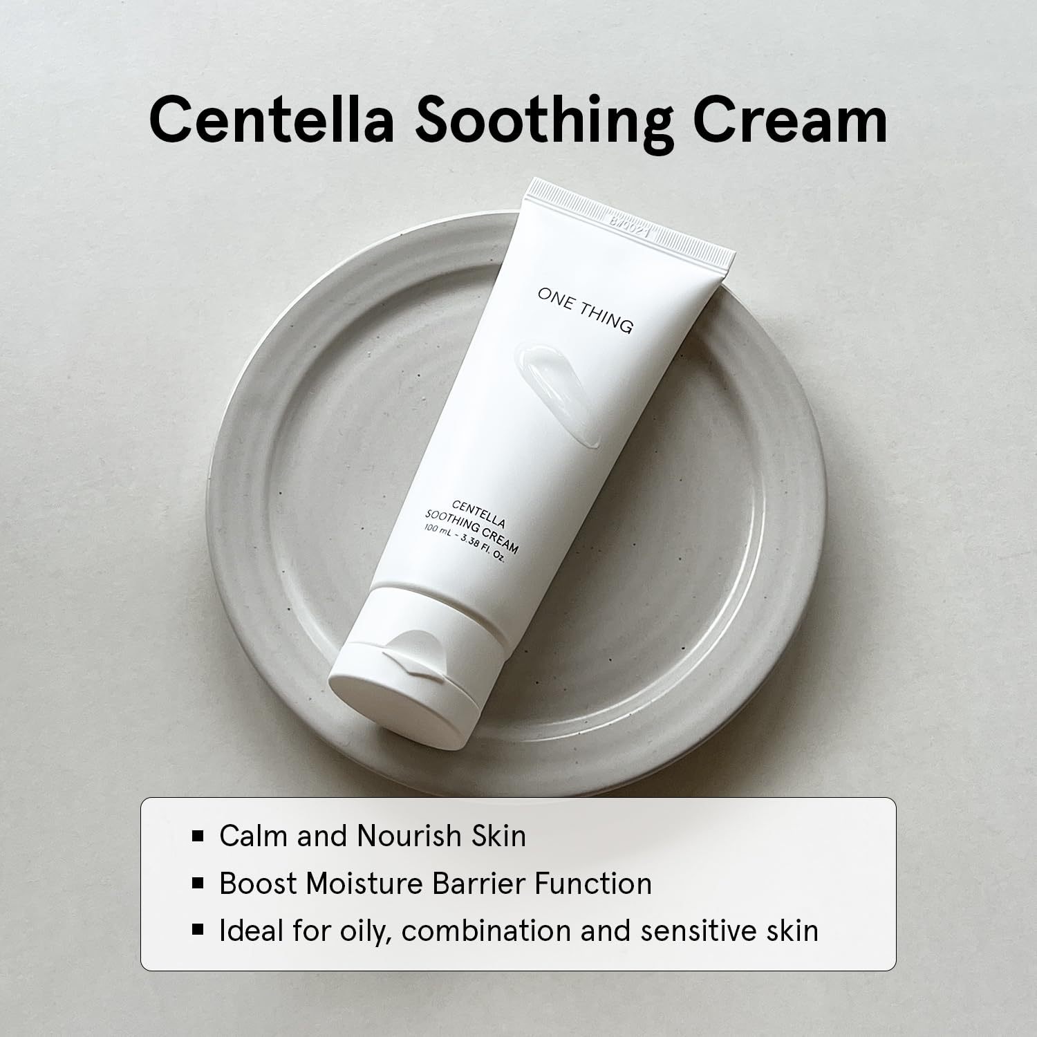 ONE THING jar open revealing smooth cream for quick absorption