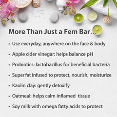 Close-up of bar texture with oatmeal visible, One With Nature soothing formula