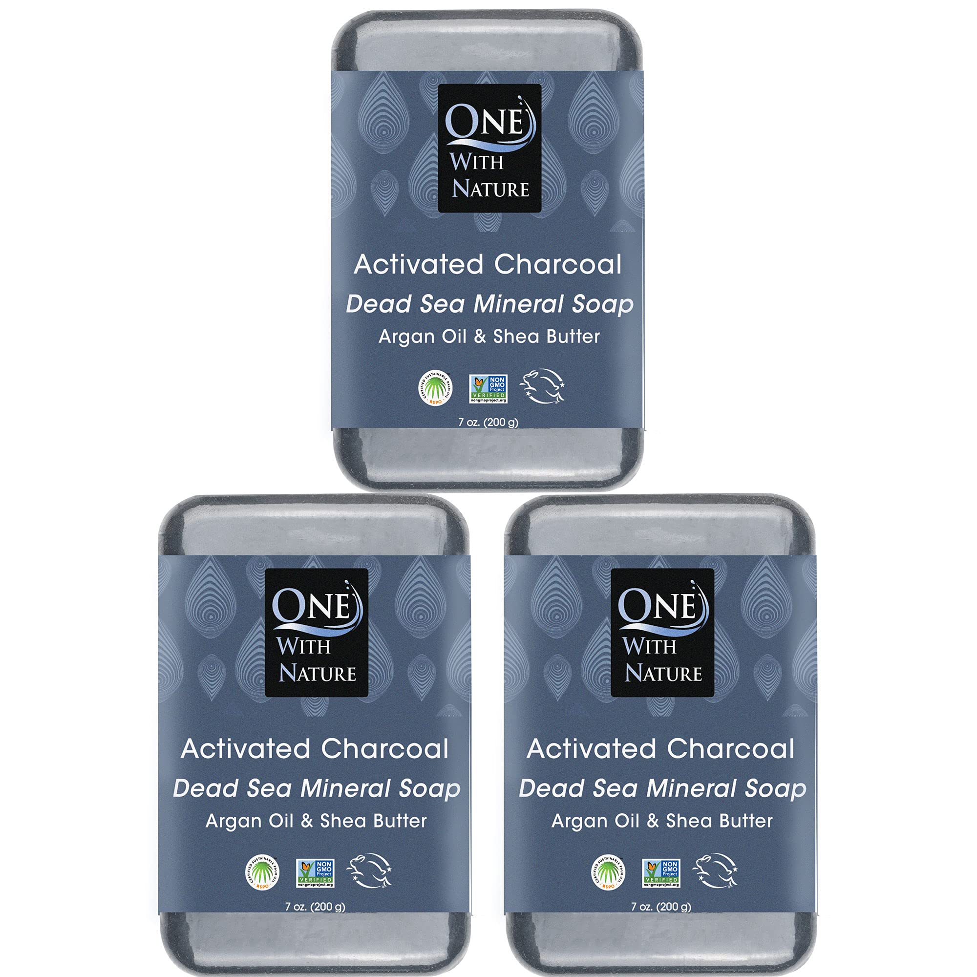 One With Nature front packaging showing three 7oz bars and benefits