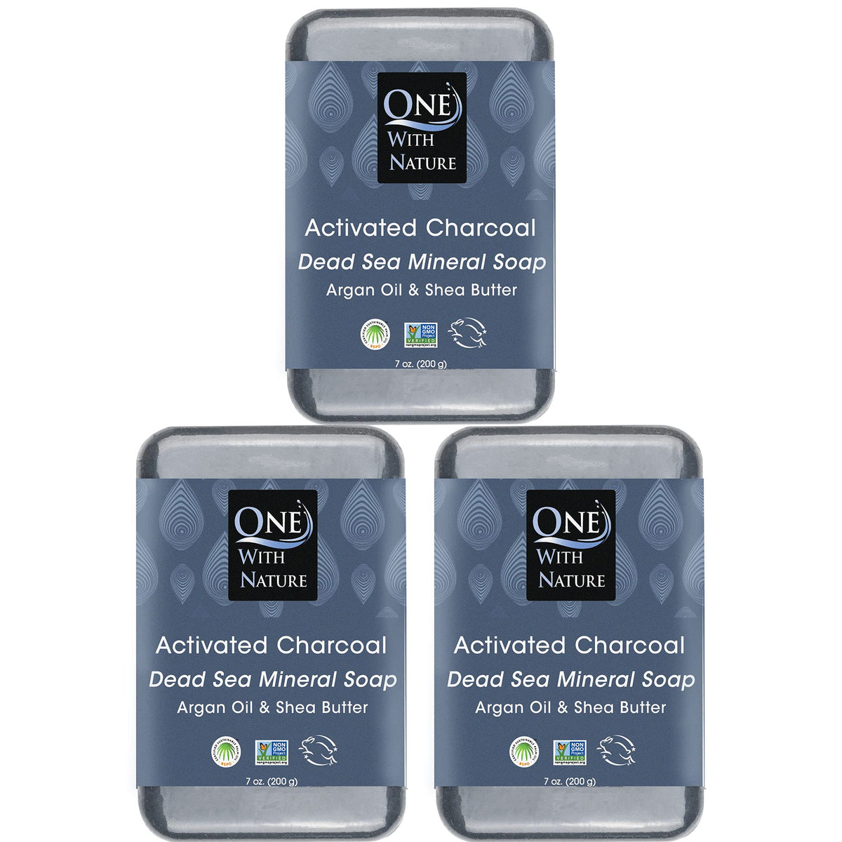 One With Nature front packaging showing three 7oz bars and benefits
